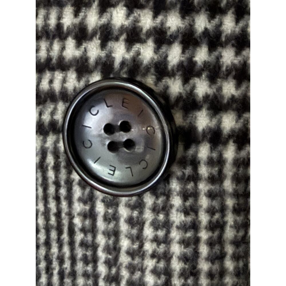 ICICLE Wool Silk Luxury Houndstooth Black and White Double Faced Coat $1530 Sz 4 - Picture 3 of 7